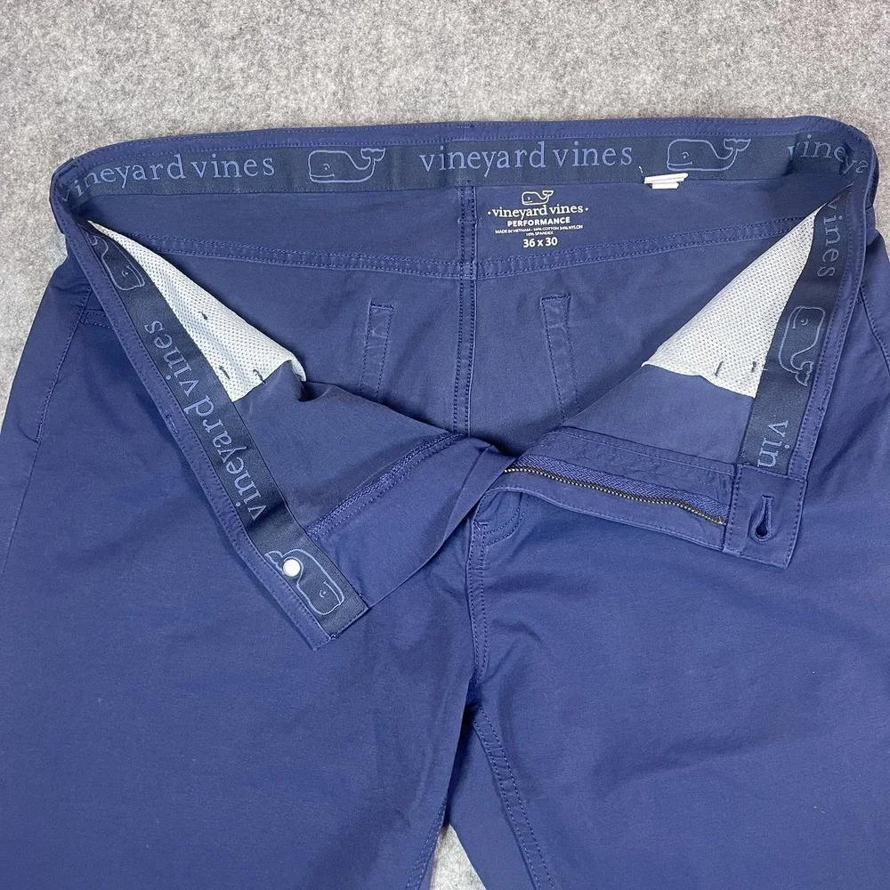 Vineyard Vines Performance Golf Stretch Comfort Blue Pants Mens 36x30 5-Pocket